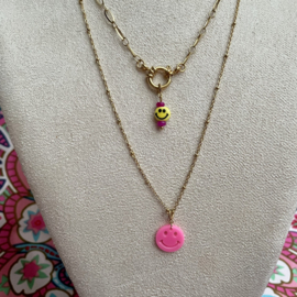 CHARM SMILEY | NEON | RVS SILVER/GOLD