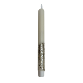 LED-CANDLE | SILVER GLITTER | 1PCS