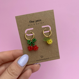 EARRING | ONE PIECE | CHERRY | RVS SILVER/GOLD