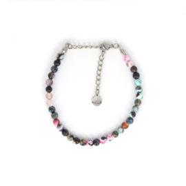 BRACELET | AGATE MULTICOLOR | RVS SILVER/GOLD