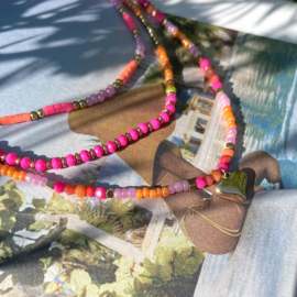 BEADS NECKLACE | PINK/ORANGE/YELLOW