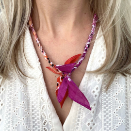 BANDANA NECKLACE | FUCHSIA ORANGE RED