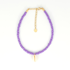 BEADS ANKLET | SHELL | PURPLE