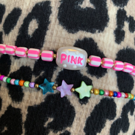RUBBER BEADS BRACELET | PINK