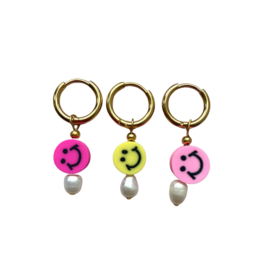 EARRING | ONE PIECE | SMILEY | RVS SILVER/GOLD