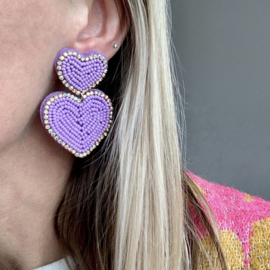 EARCANDY | SPARKLE BEADS HEART | LILA