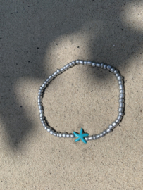 Beads Anklet - Star - silver