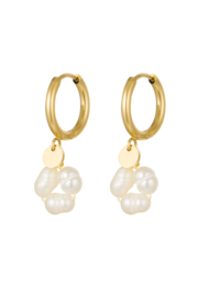 EARRINGS | PEARL ROUND | RVS GOLD