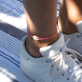 SHELL ANKLET | NEON PINK