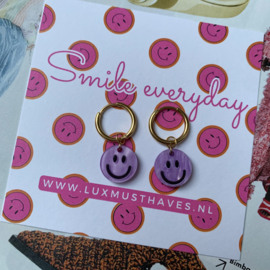 EARRINGS | SMILEY LILAC | RVS SILVER/GOLD