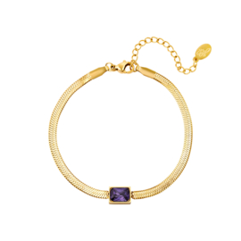 BRACELET | PURPLE STONE | RVS SILVER/GOLD