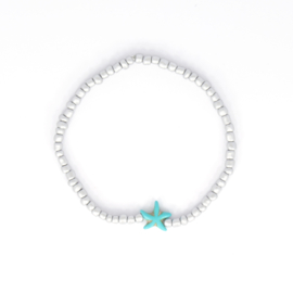 Beads Anklet - Star - silver
