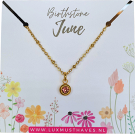 BIRTHSTONE NECKLACE | JUNE | RVS SILVER/GOLD