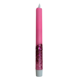 LED-CANDLE | NEON PINK GLITTER | 1PCS