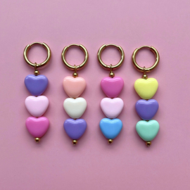 EARRING | ONE PIECE | HEARTS | RVS SILVER/GOLD