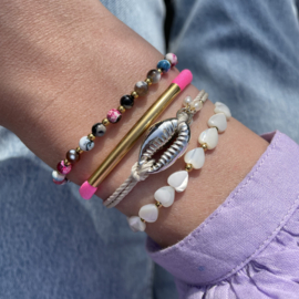 BRACELET | PEARL HEARTS | RVS SILVER/GOLD