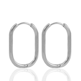 BASIC EARRINGS OVAL | RVS SILVER/GOLD