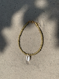 BEADS ANKLET | SHELL | GOLD