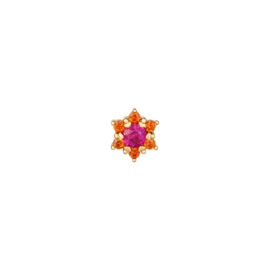 ONE PIECE STUD | MINI FLOWER PINK/ORANGE | GOLD PLATED