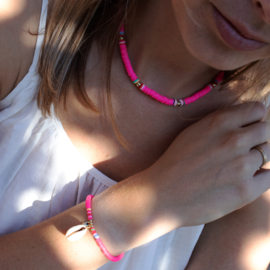 SURF NECKLACE | BEADS | NEON PINK