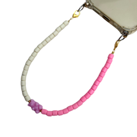 PHONE CORD | PINK/WHITE | CANDY BEAR