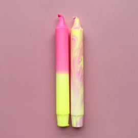 DIP-DYE CANDLE | PINK/YELLOW | 1PCS