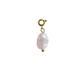 CHARM ROSE QUARTZ | RVS SILVER/GOLD