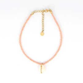 MINI BEADS ANKLET | SHELL | PEACH