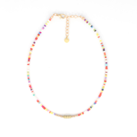 SUMMER NECKLACE | MINI BEADS | GOLD STONES