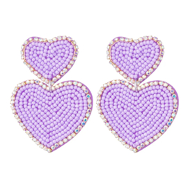 EARCANDY | SPARKLE BEADS HEART | LILA