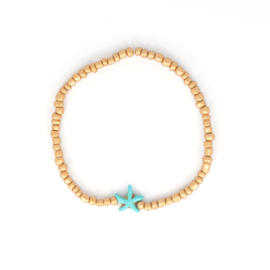 Beads Anklet - Star - gold