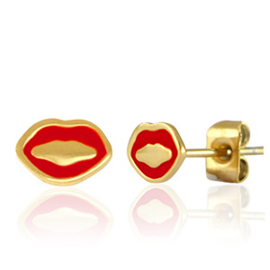 STUDS | RED LIPS | RVS SILVER/GOLD