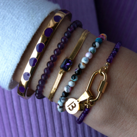 BRACELET | AGATE MULTICOLOR | RVS SILVER/GOLD