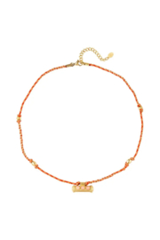 PRAYER BOX NECKLACE | ORANGE | GOLD