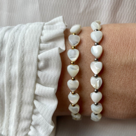 BRACELET | PEARL HEARTS | RVS SILVER/GOLD