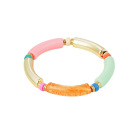 TUBE BRACELET | MULTICOLOR PASTEL GOLD