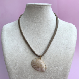 NECKLACE ELASTIC | SHELL BEIGE | SILVER/GOLD