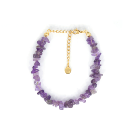 BRACELET | CHIP STONES AMETHYST | RVS SILVER/GOLD