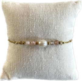 RVS BRACELET | MOONSTONE PEARL | RVS SILVER/GOLD