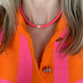 RUBBER BEADS NECKLACE | NEON PINK