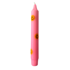 DIP-DYE CANDLE | SMILEY PINK/YELLOW | 1PCS