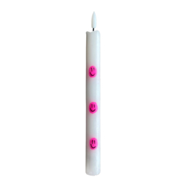 LED-CANDLE | SMILEY PINK | 1PCS