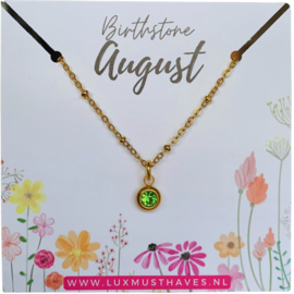 BIRTHSTONE NECKLACE | AUGUST | RVS SILVER/GOLD
