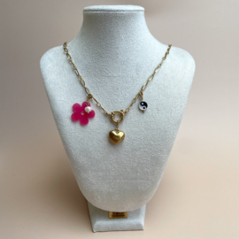 FUNKY PINK NECKLACE | RVS SILVER/GOLD