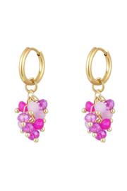 EARRINGS | PINK BEADS | RVS GOLD
