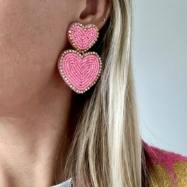 EARCANDY | SPARKLE BEADS HEART | PINK