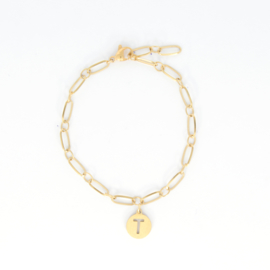 Armband - Initial - RVS gold