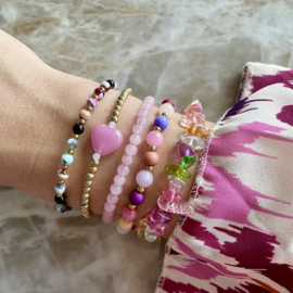 BRACELET | HEART PINK | RVS GOLD