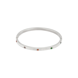 BANGLE | MULTICOLOR STONES | RVS SILVER