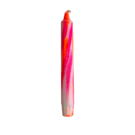 MARBLE CANDLE | NEON ORANGE/PINK | 1PCS